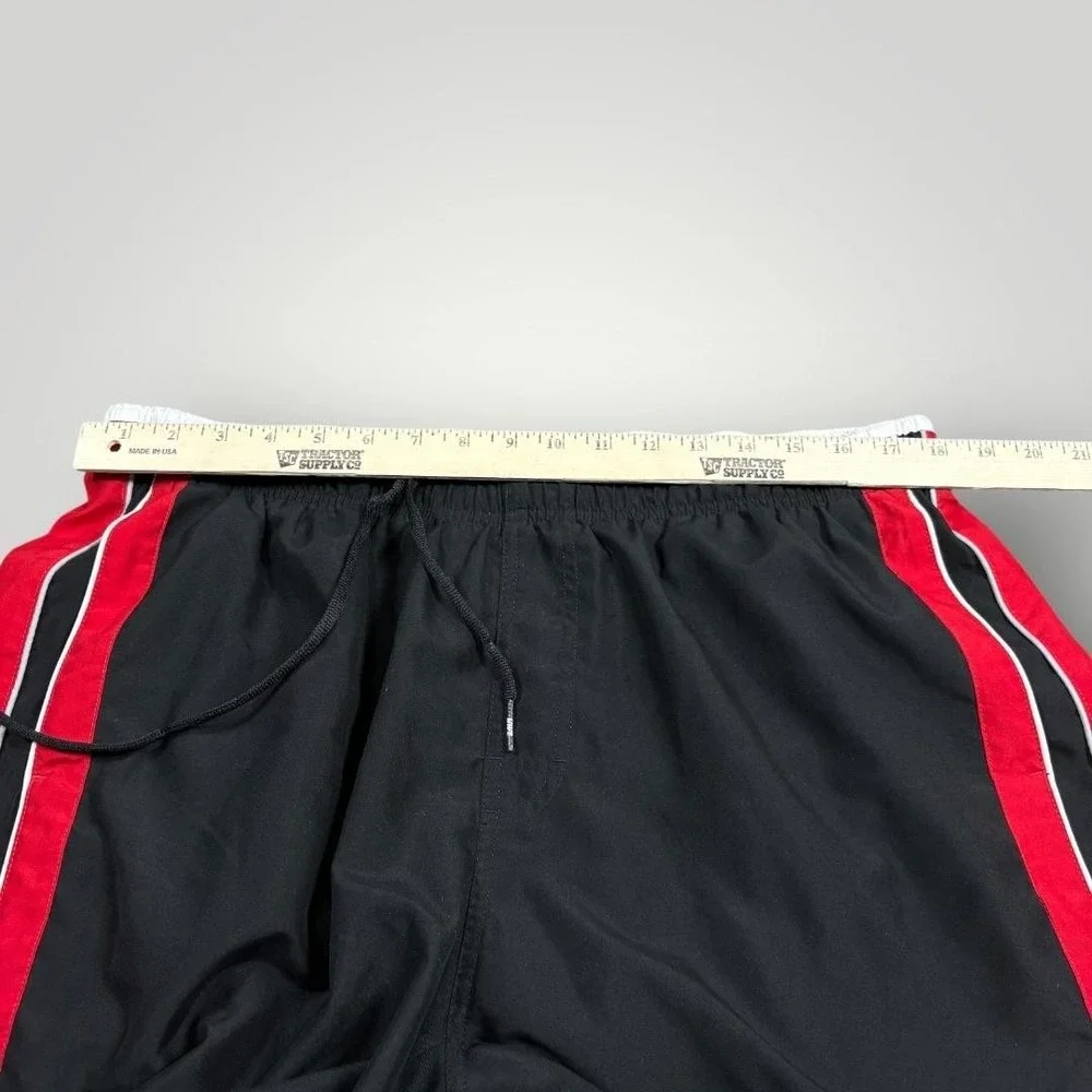 Vintage Nike Swim‎ Shorts Mens 2XL Black Red Mesh Lined Trunks T95502B1
